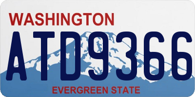 WA license plate ATD9366