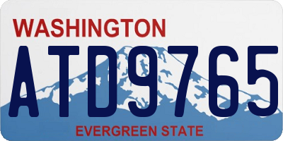 WA license plate ATD9765
