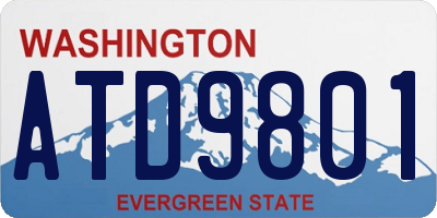 WA license plate ATD9801