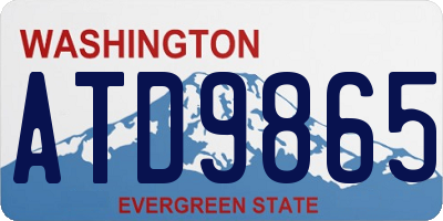 WA license plate ATD9865