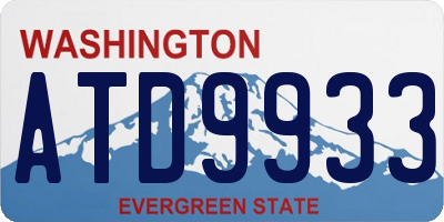 WA license plate ATD9933
