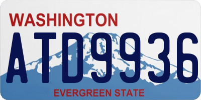 WA license plate ATD9936