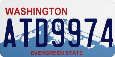 WA license plate ATD9974