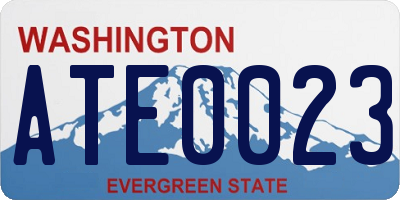 WA license plate ATE0023