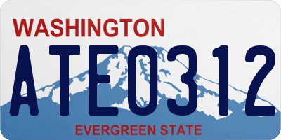 WA license plate ATE0312