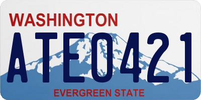 WA license plate ATE0421