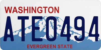 WA license plate ATE0494