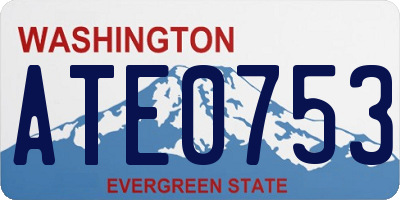 WA license plate ATE0753