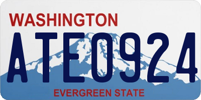 WA license plate ATE0924