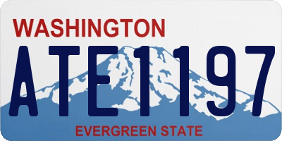 WA license plate ATE1197