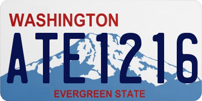 WA license plate ATE1216