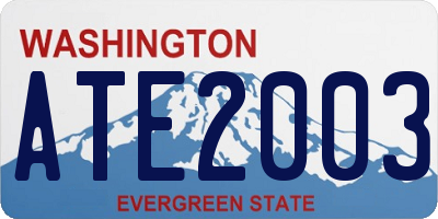 WA license plate ATE2003