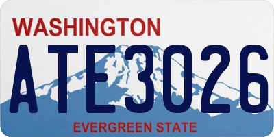 WA license plate ATE3026