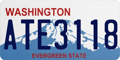 WA license plate ATE3118