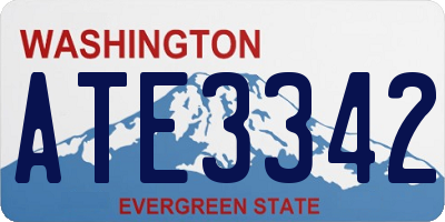 WA license plate ATE3342