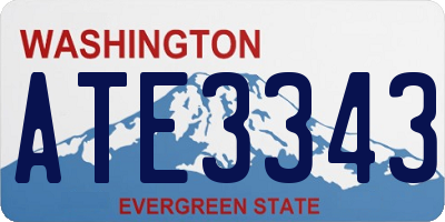 WA license plate ATE3343