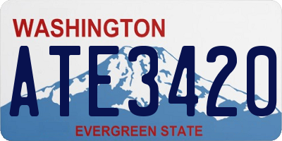 WA license plate ATE3420