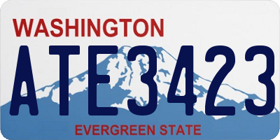 WA license plate ATE3423