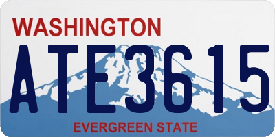 WA license plate ATE3615