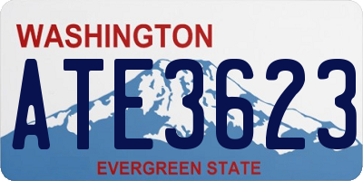 WA license plate ATE3623