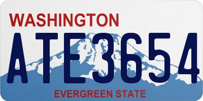 WA license plate ATE3654