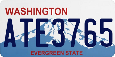 WA license plate ATE3765