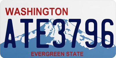 WA license plate ATE3796