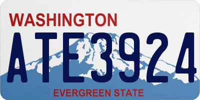 WA license plate ATE3924