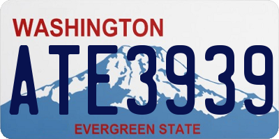 WA license plate ATE3939