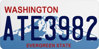 WA license plate ATE3982