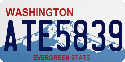 WA license plate ATE5839