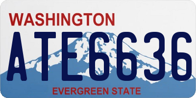 WA license plate ATE6636