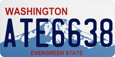 WA license plate ATE6638