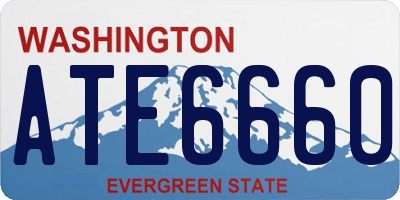 WA license plate ATE6660