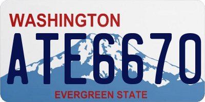 WA license plate ATE6670