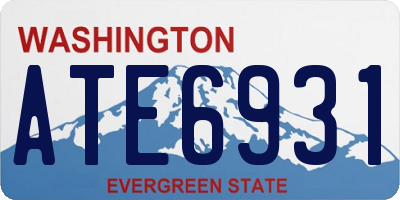 WA license plate ATE6931