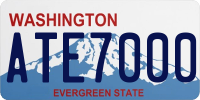 WA license plate ATE7000