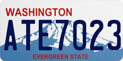 WA license plate ATE7023