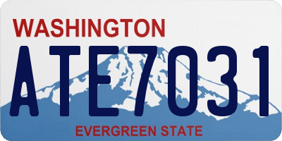 WA license plate ATE7031
