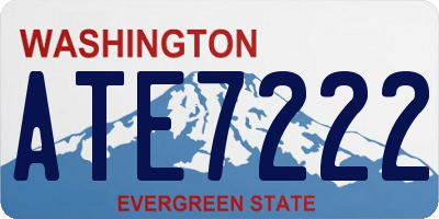 WA license plate ATE7222