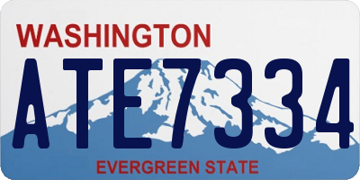 WA license plate ATE7334