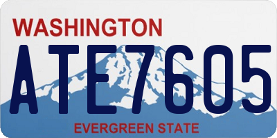 WA license plate ATE7605