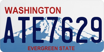 WA license plate ATE7629