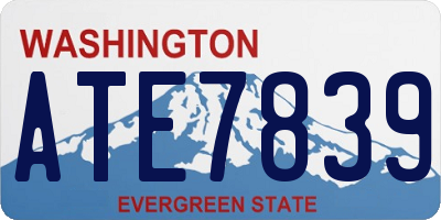 WA license plate ATE7839