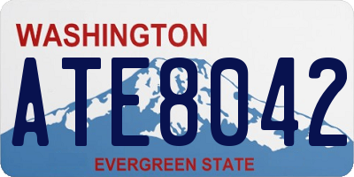WA license plate ATE8042