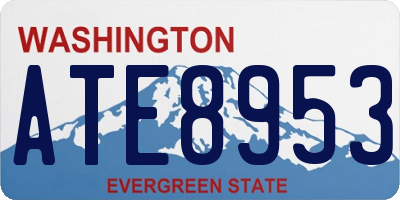 WA license plate ATE8953