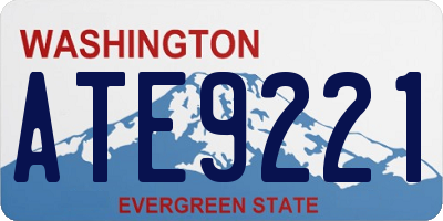WA license plate ATE9221