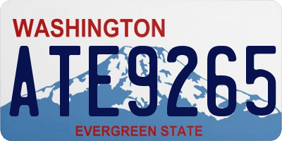 WA license plate ATE9265