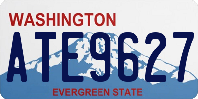 WA license plate ATE9627