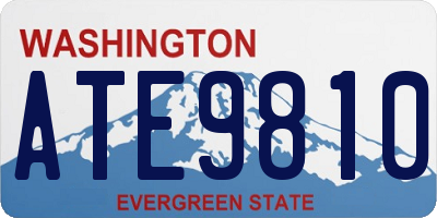 WA license plate ATE9810